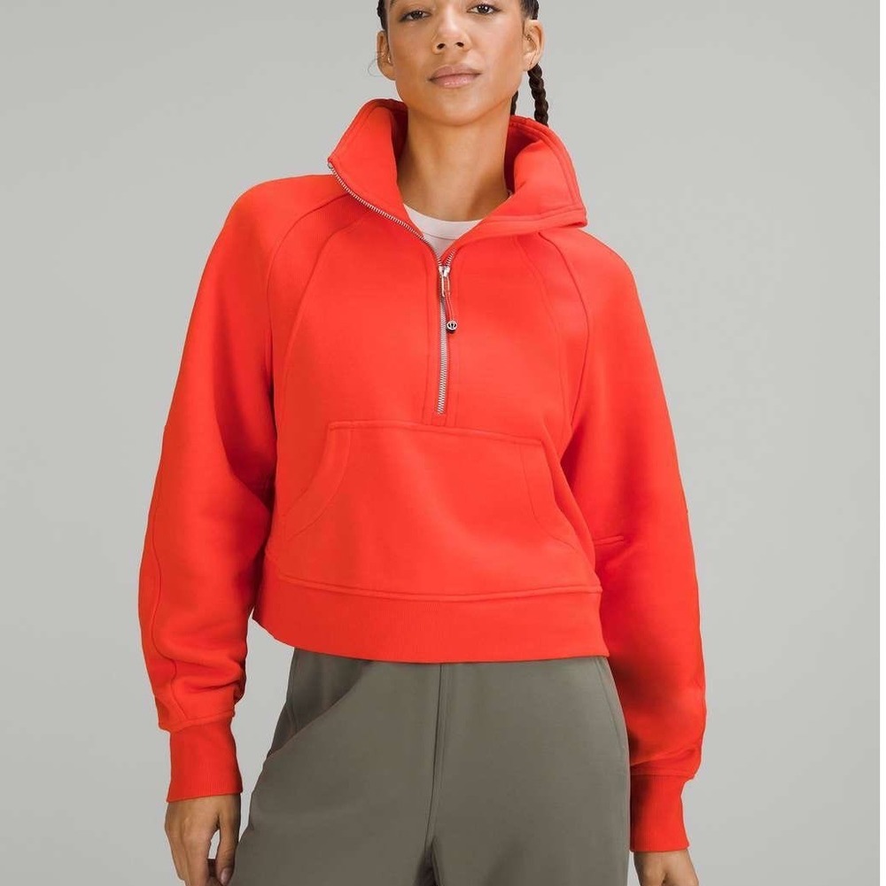 Lululemon Scuba Oversized Funnel Neck Half Zip Solar Orange Size XS/S